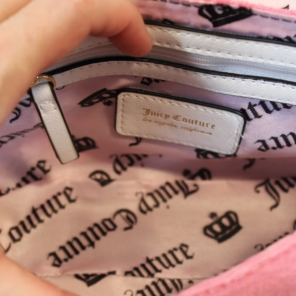 Juicy‎ Couture Pink Strawberry Y2K Tote Shoulder / cross body Bag Bow Crown NWT - Picture 6 of 9
